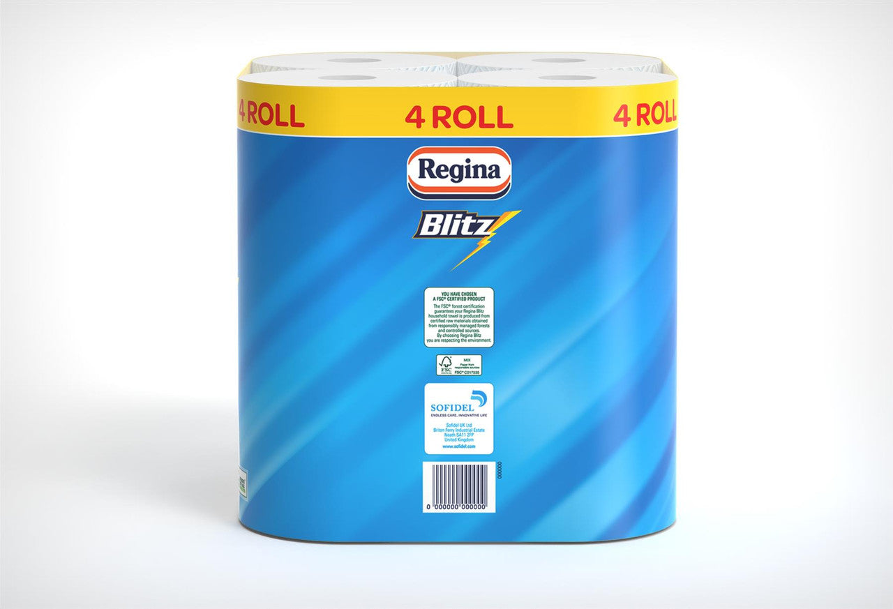 Regina Blitz Kitchen Tissue 3 Ply 4 Pack