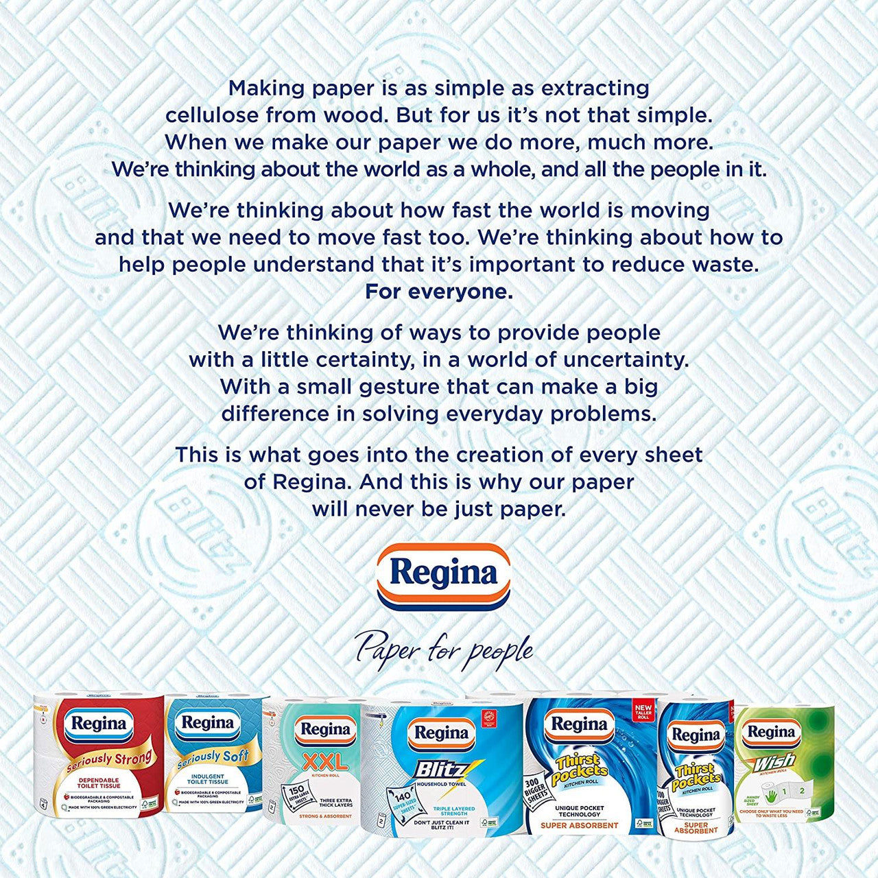 Regina Blitz Kitchen Tissue 3 Ply 4 Pack