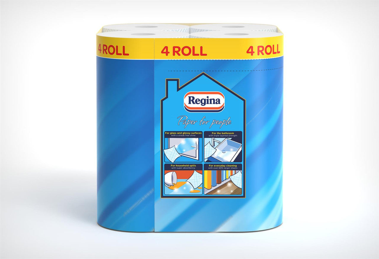 Regina Blitz Kitchen Tissue 3 Ply 4 Pack