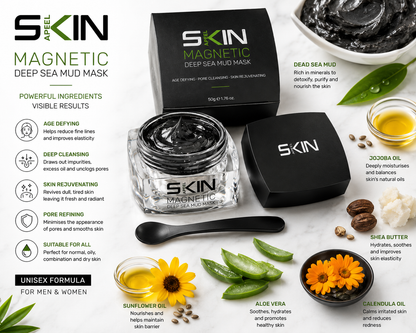 Skinapeel Magnetic Deep Sea Mud Mask With Application Spoon 50g