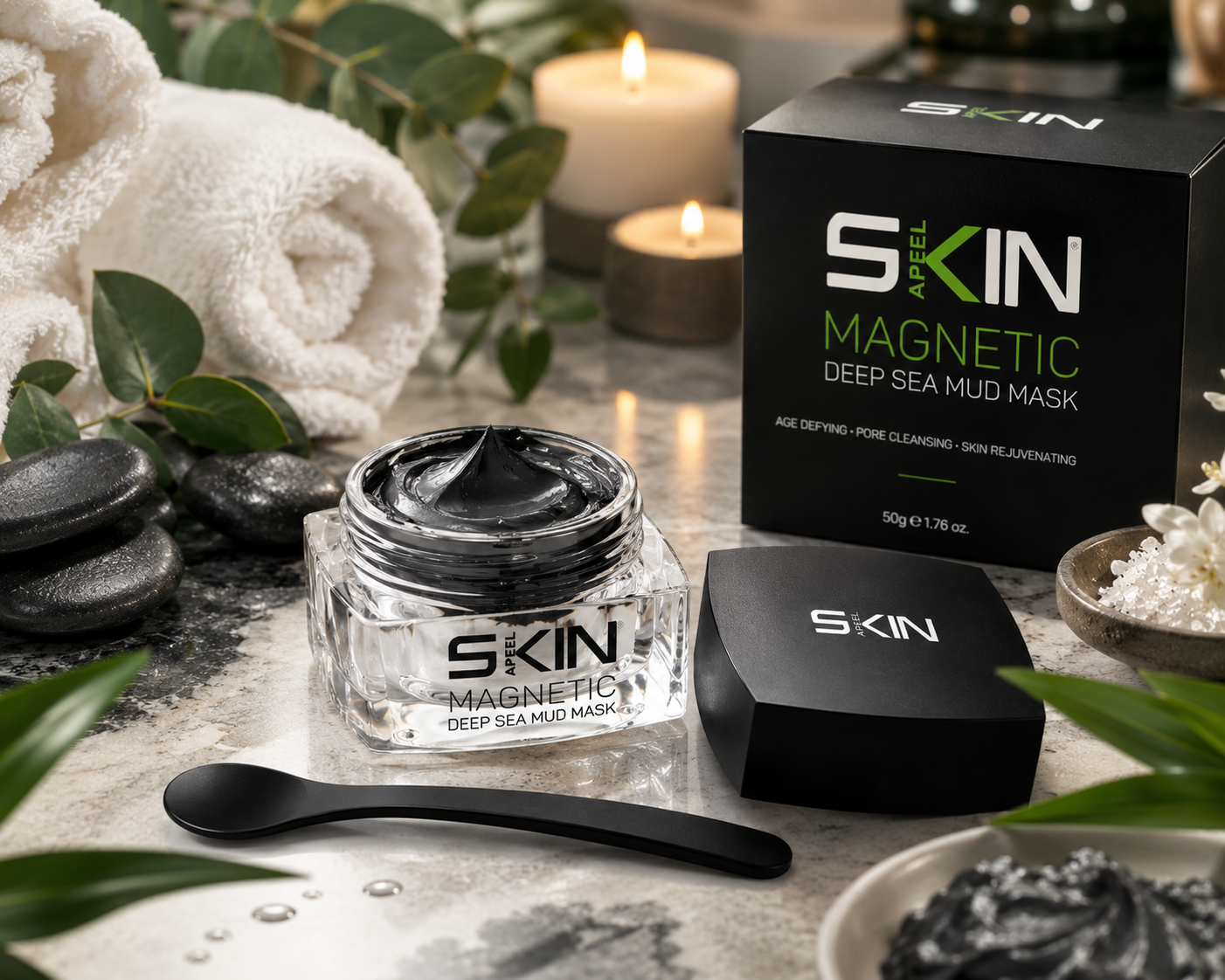 Skinapeel Magnetic Deep Sea Mud Mask With Application Spoon 50g