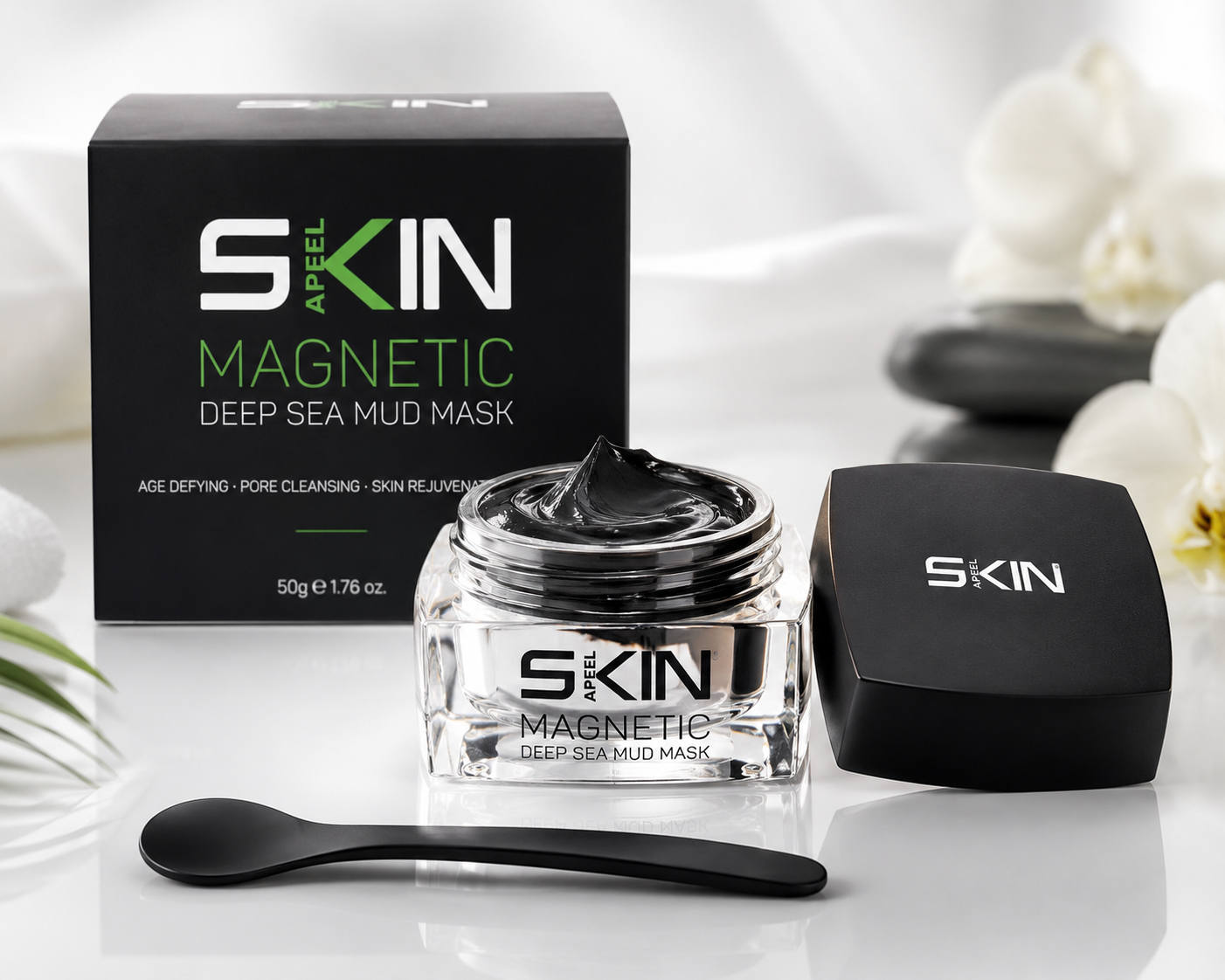 Skinapeel Magnetic Deep Sea Mud Mask With Application Spoon 50g