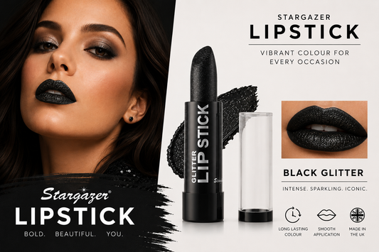 Stargazer Black Glitter Lipstick – Vibrant Colours for Every Occasion