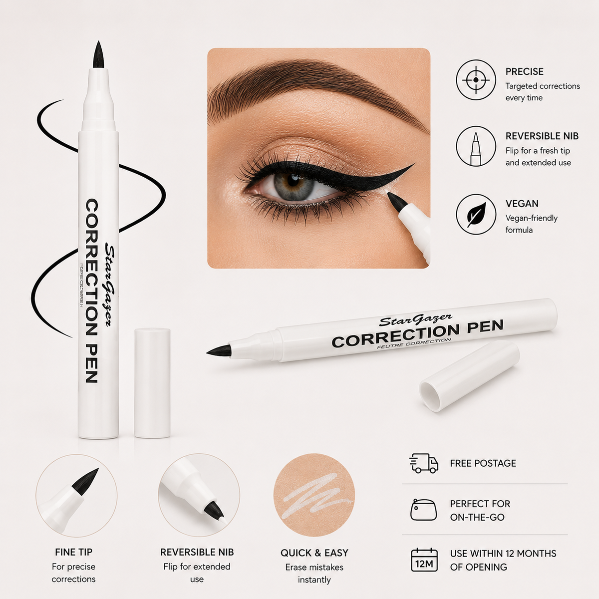 Stargazer Eyeliner &amp; Mascara Correction Pen – Precise Makeup Fixes Made Easy