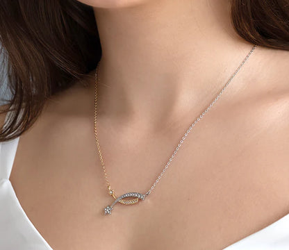 Diamond Style London - Shooting Star Necklace in gold and rhodium plating (Item code: Shootingstarneck)