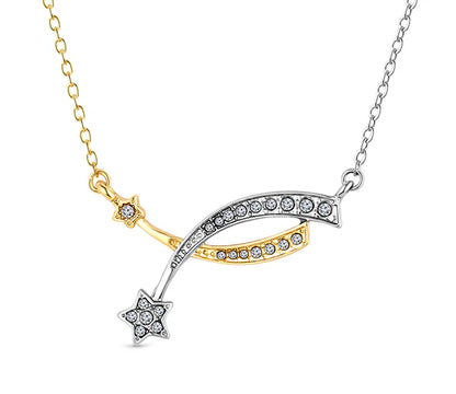 Diamond Style London - Shooting Star Necklace in gold and rhodium plating (Item code: Shootingstarneck)