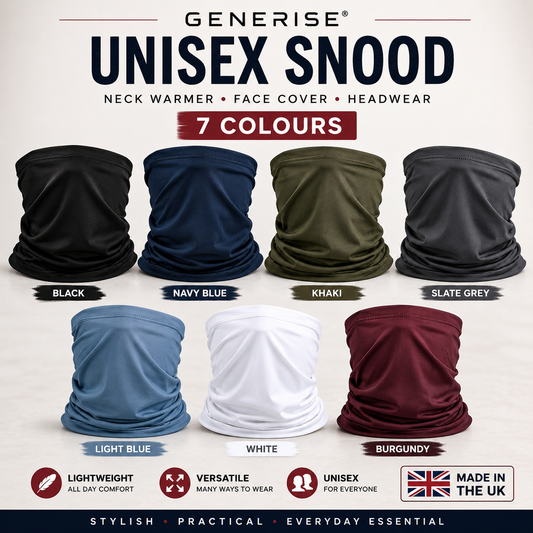 GENERISE Unisex Snood Neck Warmer | UK Made | 7 Colours