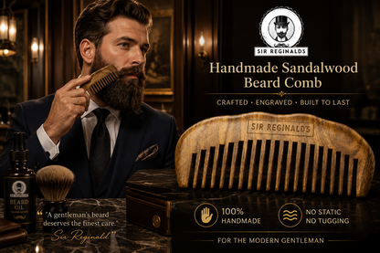 Sir Reginald's Engraved Hand Made Sandalwood Beard Comb