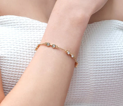 Diamond Style London - Stacker bra crystal gold bracelet (Item code: Stackerbracrystalgold)