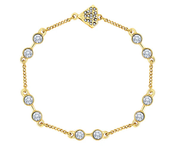 Diamond Style London - Stacker bra crystal gold bracelet (Item code: Stackerbracrystalgold)