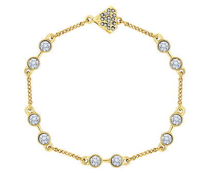 Diamond Style London - Stacker bra crystal gold bracelet (Item code: Stackerbracrystalgold)