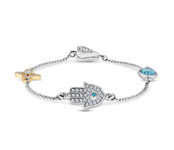 Diamond Style London - Stacker Magnetic Bracelet with Hamsa Hand Charm (Item code: Stackerbrahamsahand)