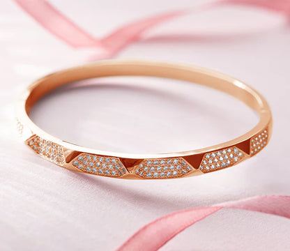 Diamond Style London - Stud bangle in rose gold plating (Item code: Studbanglerose)