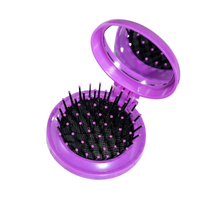 Load image into Gallery viewer, Glamza Round Folding Detangle Hair Brush with Mirror