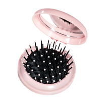 Load image into Gallery viewer, Glamza Round Folding Detangle Hair Brush with Mirror