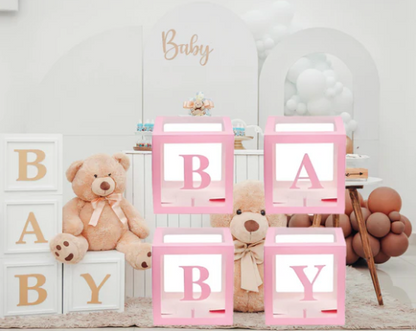 Party Props Love Baby Balloon Box in Pink or Blue