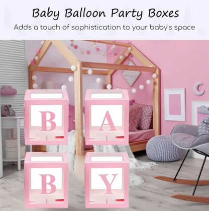 Party Props Love Baby Balloon Box in Pink or Blue