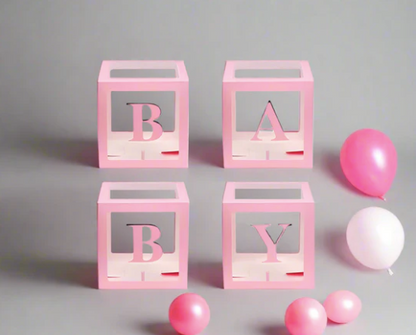 Party Props Love Baby Balloon Box in Pink or Blue