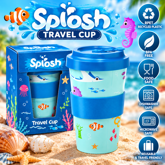 Splosh Sealife RPET Collapsible Travel Cup / Mug – Reusable BPA-Free Cup