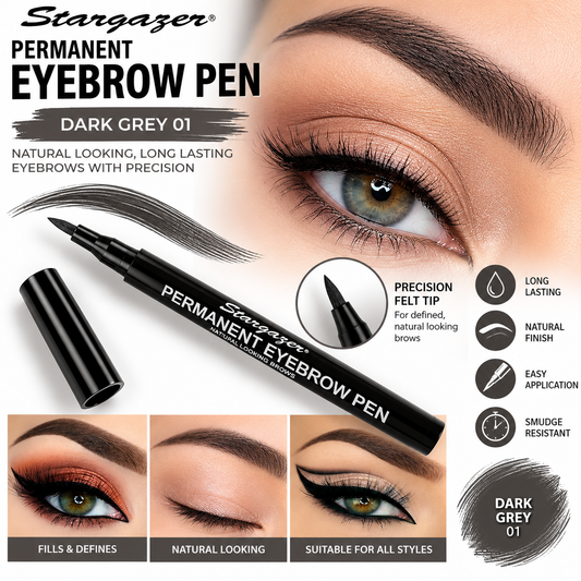 Stargazer Permanent Eyebrow Pen – Long-Lasting, Smudge-Proof &amp; Waterproof - Dark Grey!