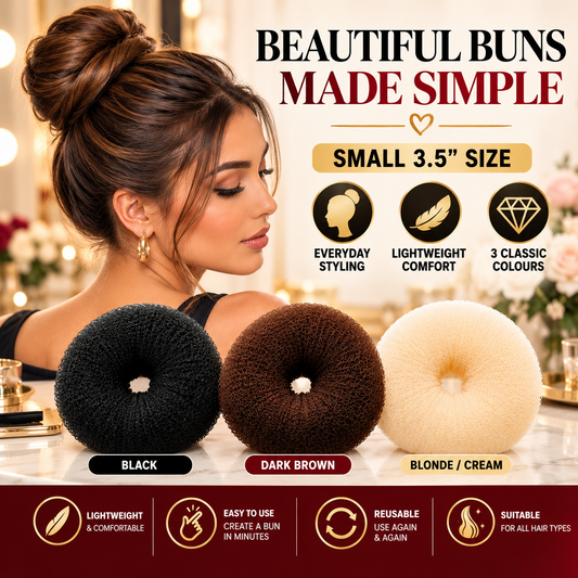 Hair Styling Buns – 3 Colours - 3.5 Inch Width