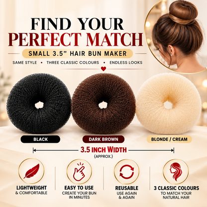 Hair Styling Buns – 3 Colours - 3.5 Inch Width