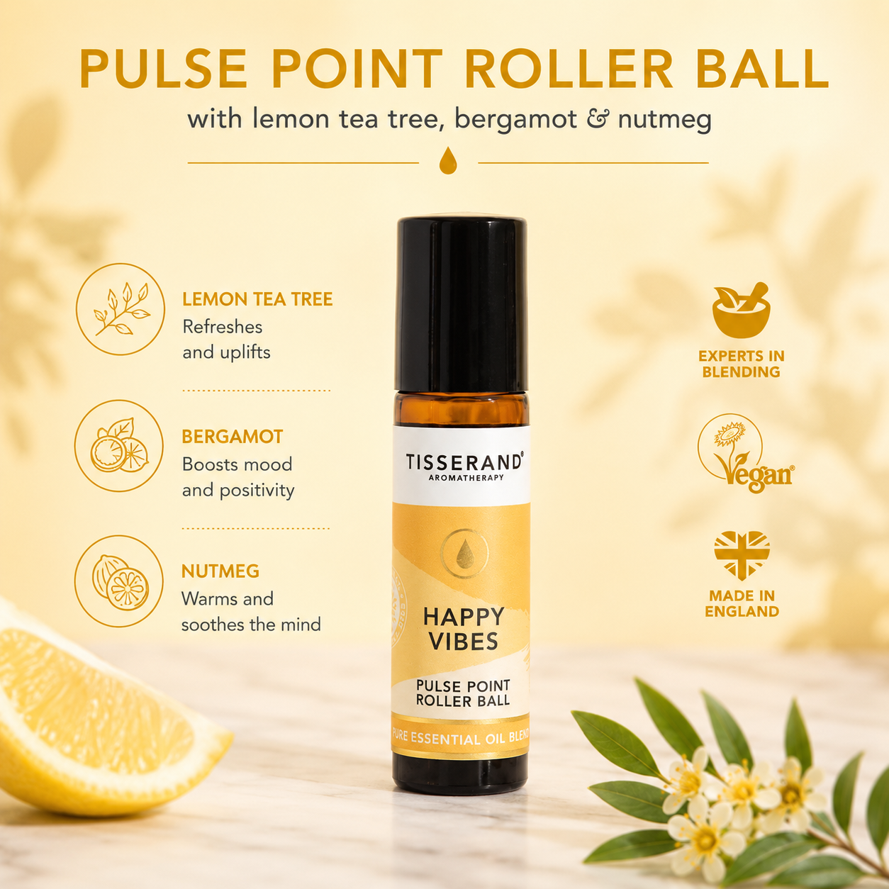 Tisserand Happy Vibes Pulse Point Roller Ball – 10ml