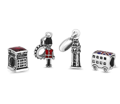 Diamond Style London - Treasure Bracelet with British Charms - Small Size (Item code: Treasurebrabritishsml)
