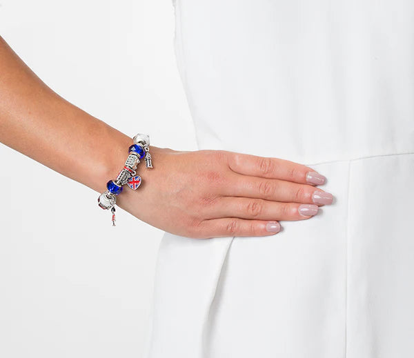 Diamond Style London - Treasure Bracelet with British Charms - Small Size (Item code: Treasurebrabritishsml)