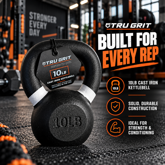 Generise Gym Tru Grit Cast Iron Kettlebell - 10lbs / 4.54kg