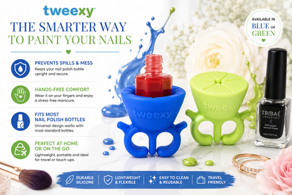 Tweexy Nail Polish Holder – Blue or Green
