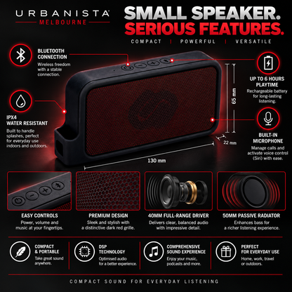 Urbanista Melbourne Dark Clown (Black) Bluetooth Speaker