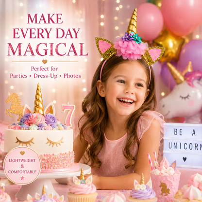 Children’s Unicorn Headbands – Cute & Comfortable - Ideal For Birthdays, Fancy Dress, Play Time!