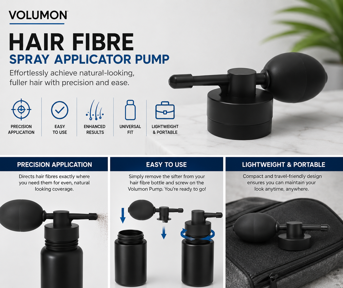 Volumon Hair Building Fibres Spray Applicator Pump