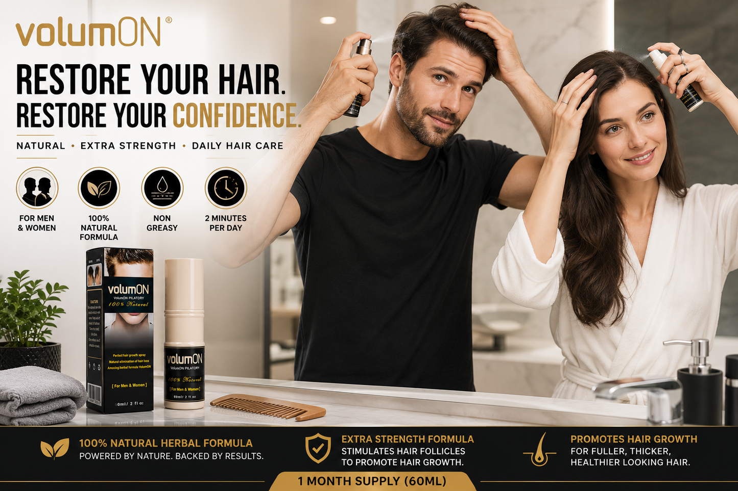 Volumon Hair Regrowth Solution 60ml Spray