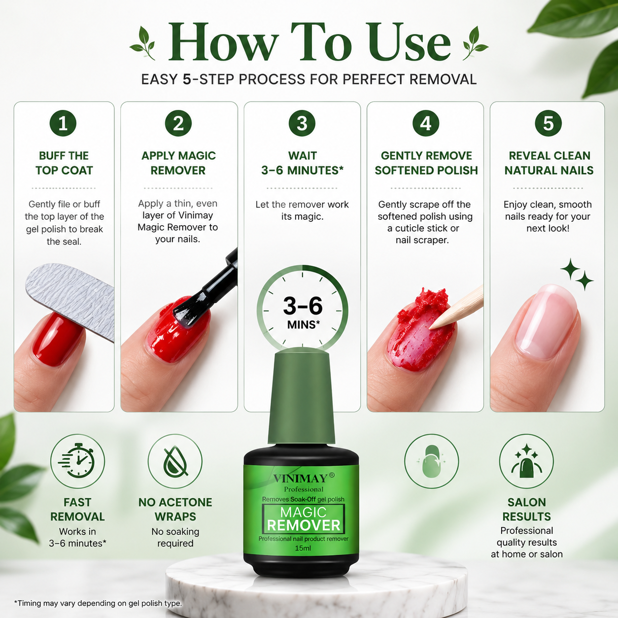 Vinimay Professional Soak Off Gel Nail Polish Remover