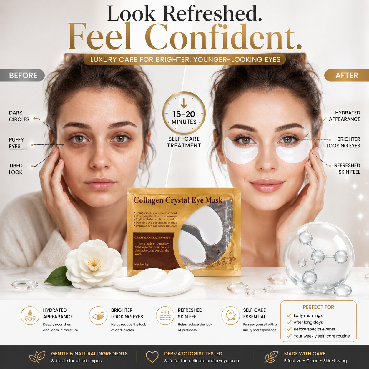 White Collagen Eye Masks