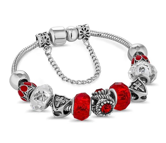 Diamond Style London - Charm Bracelet with Red Charms