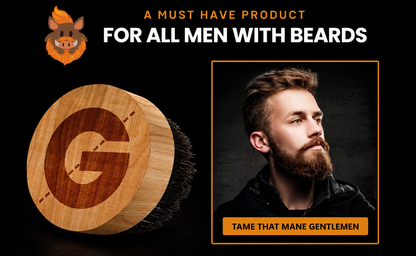 Groomarang ‘O’ Boar Bristle Beard Brush – For Perfect Beard Care and Styling
