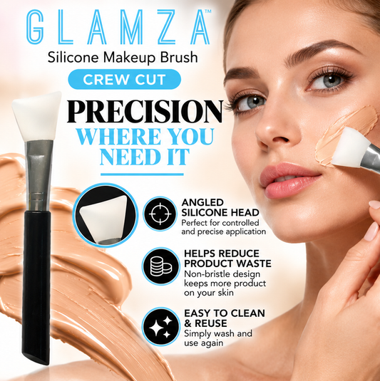 Glamza Silicone Makeup Brush – Crew – 14cm Reusable Silicone Beauty Applicator