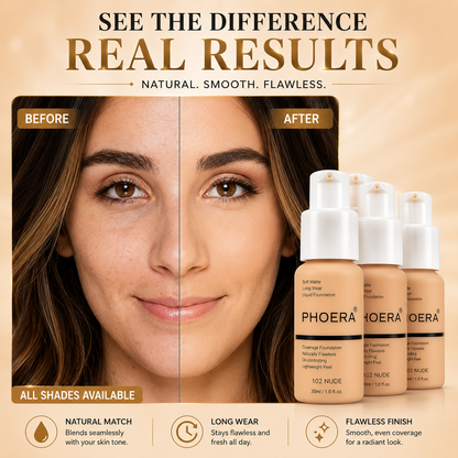 Phoera Flawless Matte Liquid Foundation (10 Shades Available - Select in Dropdown)