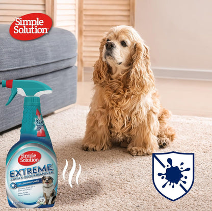 Simple Solution Extreme Pet Stain and Odour Remover, Enzymatic Cleaner with 3X Pro-Bacteria Cleaning Power - 945ml