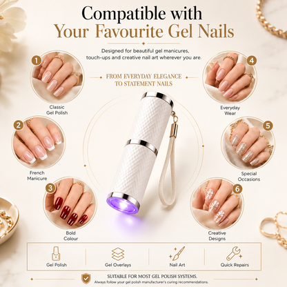 Nail Polish Cure LED Torch - Portable Light – Fast & Efficient Drying