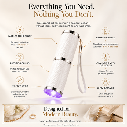 Nail Polish Cure LED Torch - Portable Light – Fast & Efficient Drying
