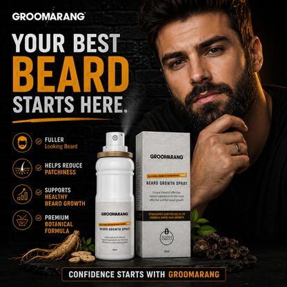 Groomarang Beard Growth Spray 60ml | Natural Beard Growth Formula