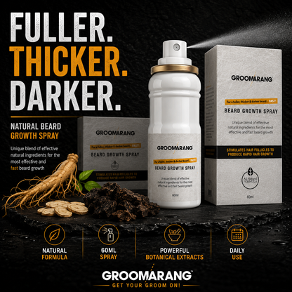 Groomarang Beard Growth Spray 60ml | Natural Beard Growth Formula