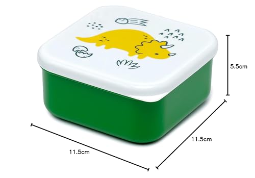 Puckator Dinosauria Jr Set Of 3 Lunch Box Snack Storage Sml Lunchbox With Multi Compartments Small Food Containers For Adults And Kids Girls Boys Lunchbox Food Prep With Lids