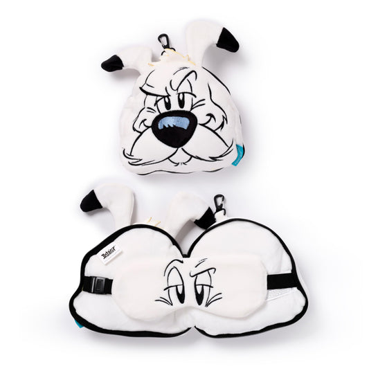 Relaxeazzz Idefix Dogmatix Asterix Round Plush Travel Pillow Eye Mask Sleep Eye Mask Masks Kids Travel Accessories For Sleeping Airplane Flight Plane Neck Pillow Pillows