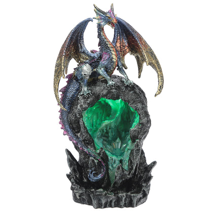 Puckator Led Ice Dragon Dark Legends Resin Backflow Waterfall Incense Holder Home Aromatherapy Ornament Decor 6 Free Backflow Cones Height 28Cm Width 155Cm Depth 13Cm Multi