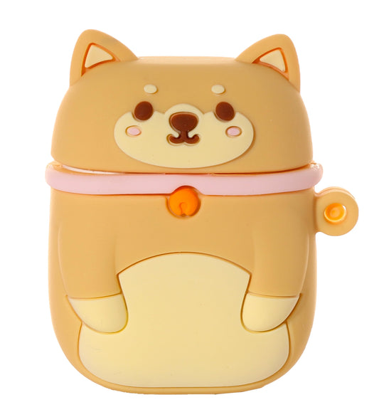 Puckator Shiba Inu Dog Wireless Earphone Silicone Case Cover Earbuds Case Not Included Earplug Case Wireless Headphone Cover Small Pouch Funny Cute Silicon Earphone Case